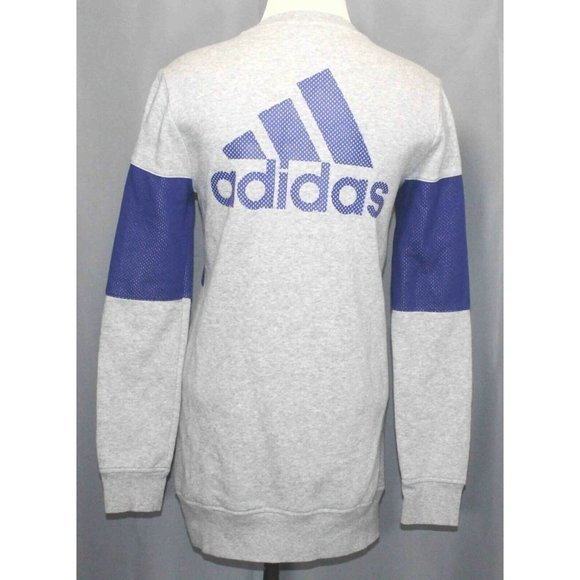 Adidas Mesh Trim Fleece Sweatshirt CF0299 Women's Size Small 8-10 EXCELLENT - Picture 3 of 4